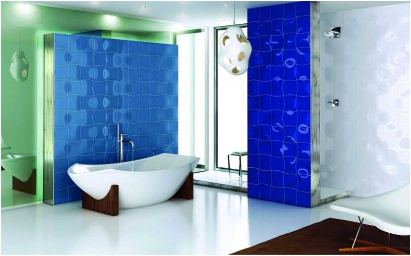 Carrelage bleu cobalt