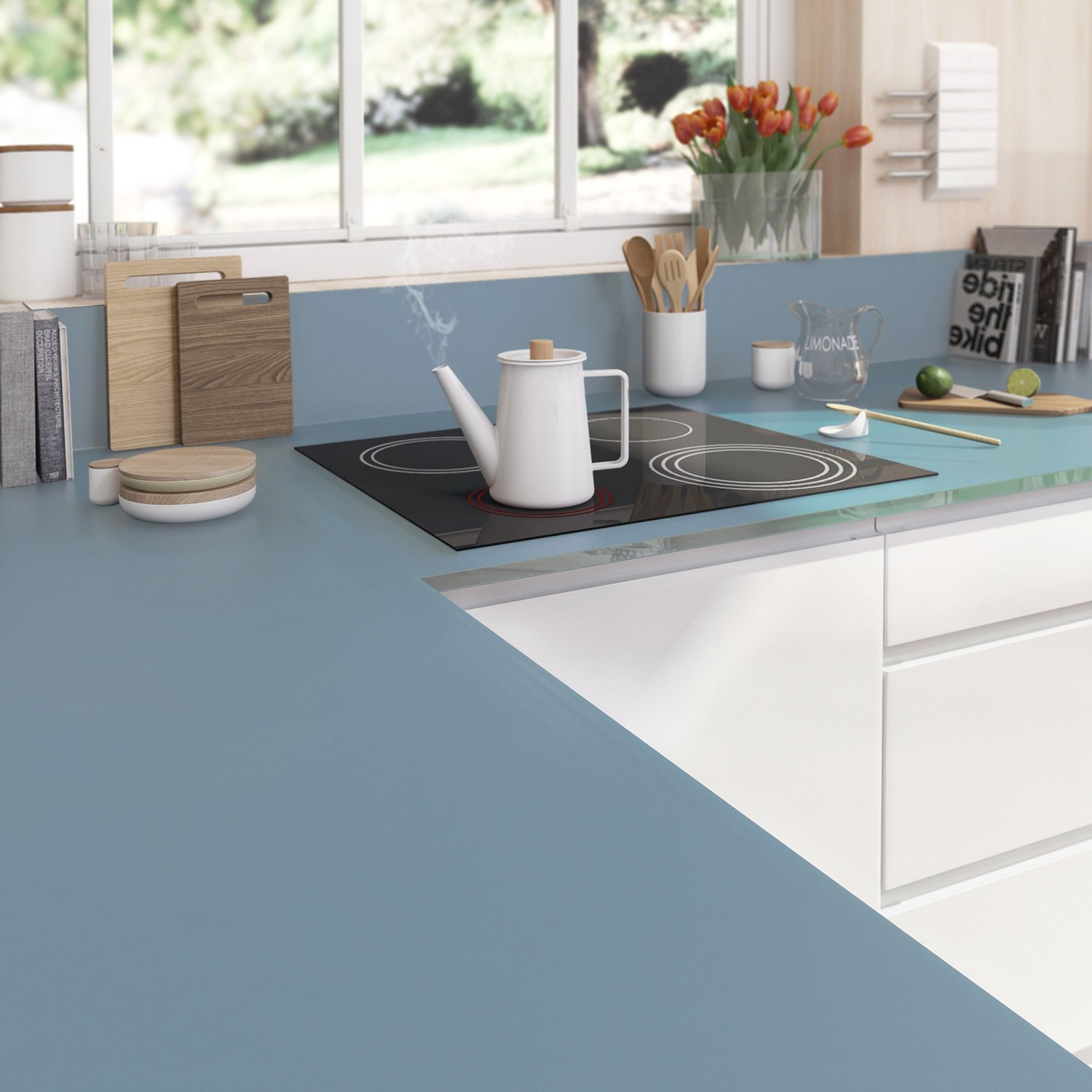 Plan travail cuisine verre prix