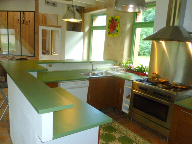 Plan de travail cuisine vert