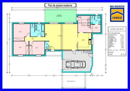 Plan maison cuisine americaine