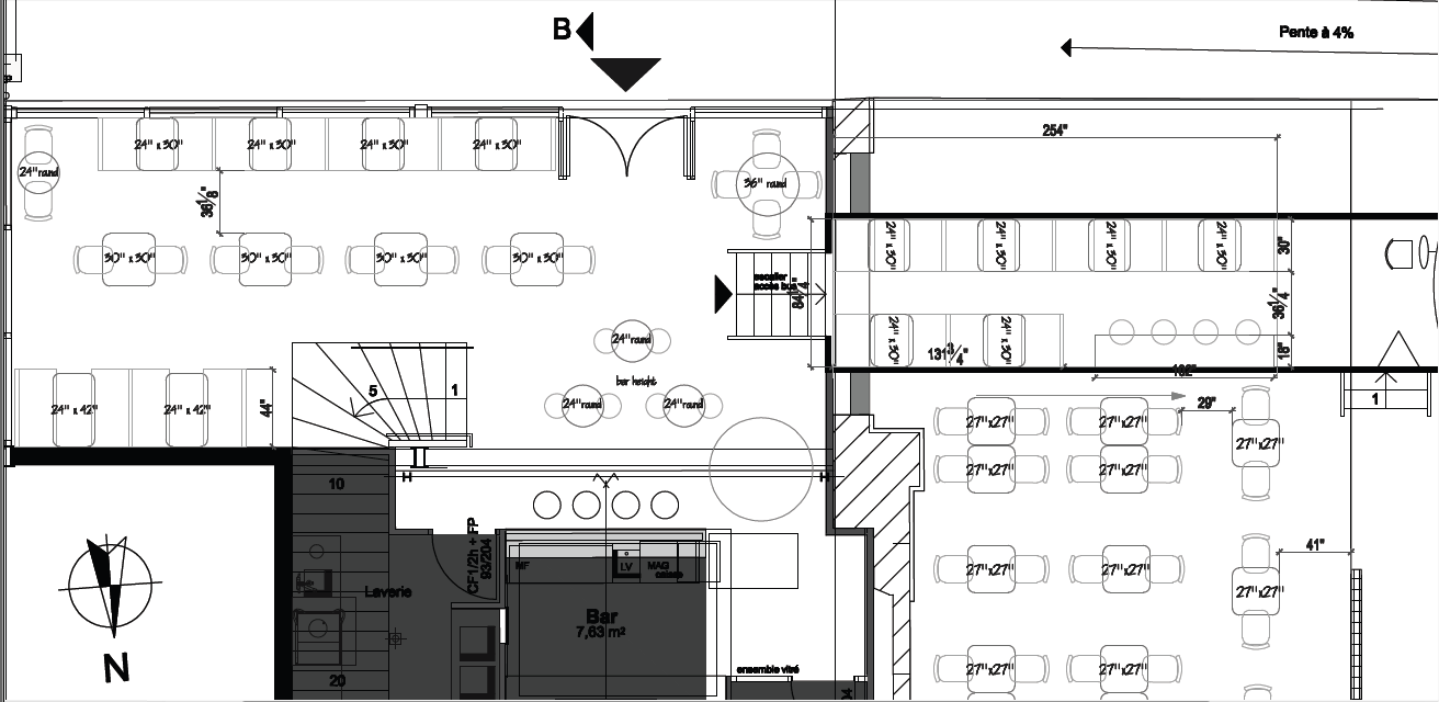 Exemple de plan de cuisine de restaurant