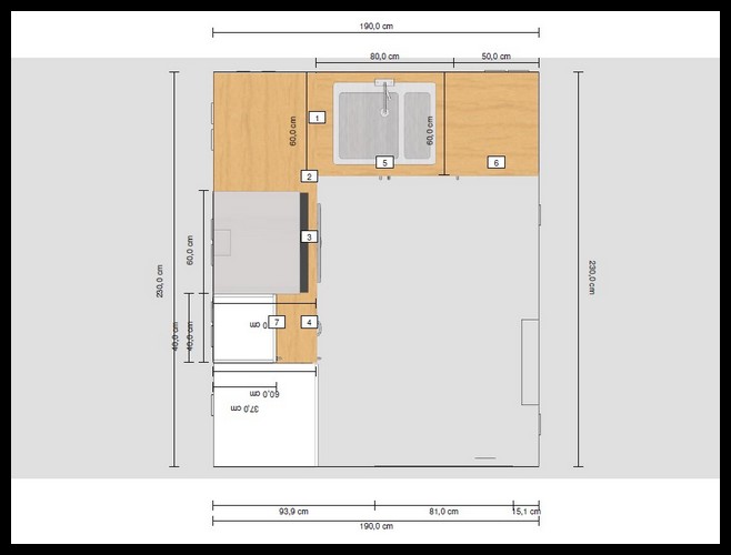 Plan aménagement d'une cuisine