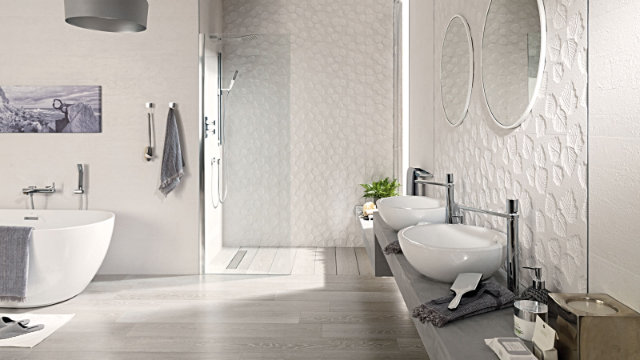 Carrelage blanc vague porcelanosa