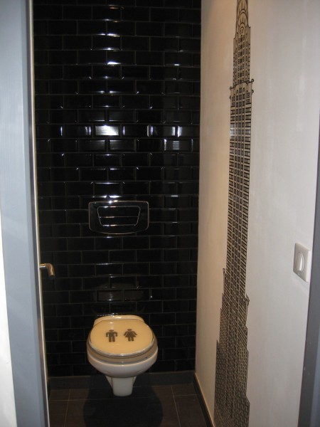 Photo wc carrelage noir