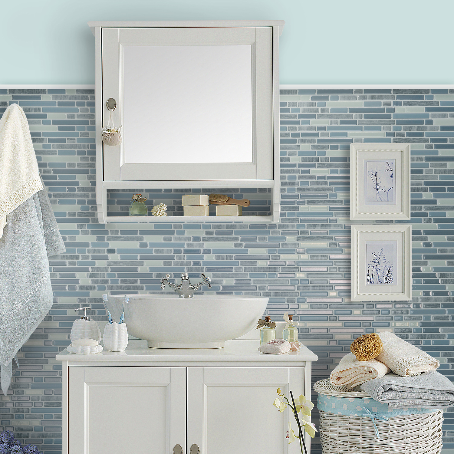 Carrelage adhésif salle de bain