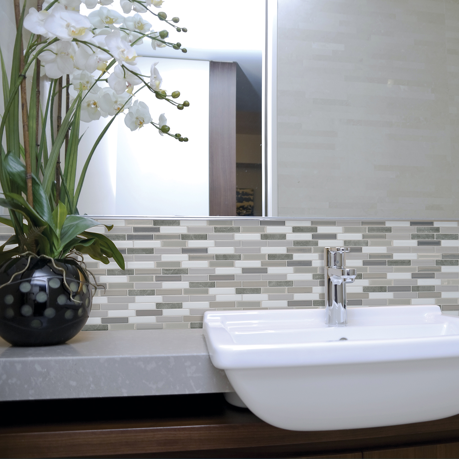Carrelage adhesif blanc salle de bain