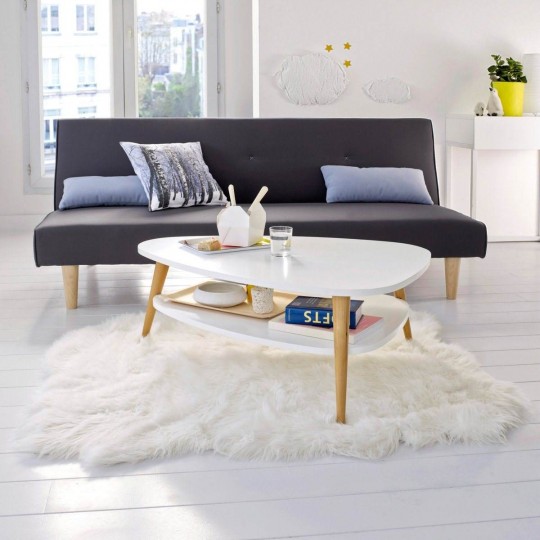 Table basse vintage double plateau