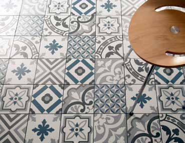 Carrelage carreaux de ciment vert