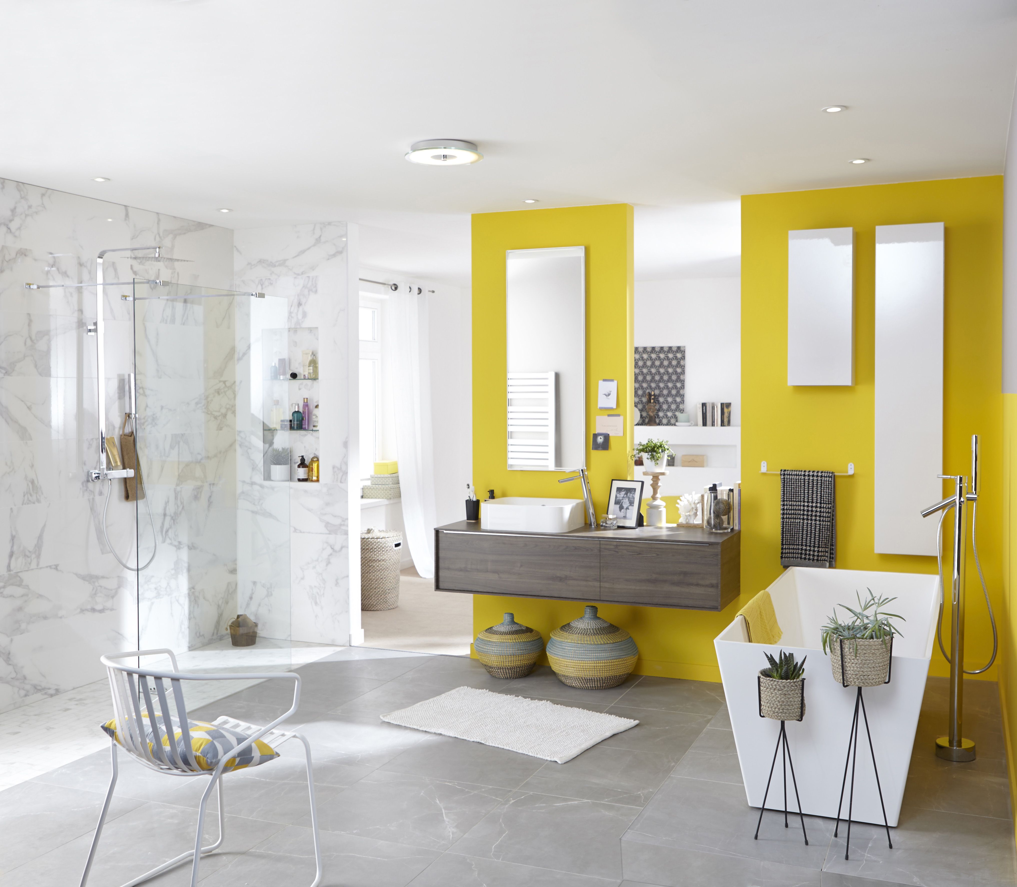 Carrelage gris jaune