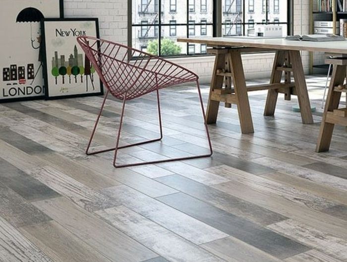 Carrelage imitation parquet industriel