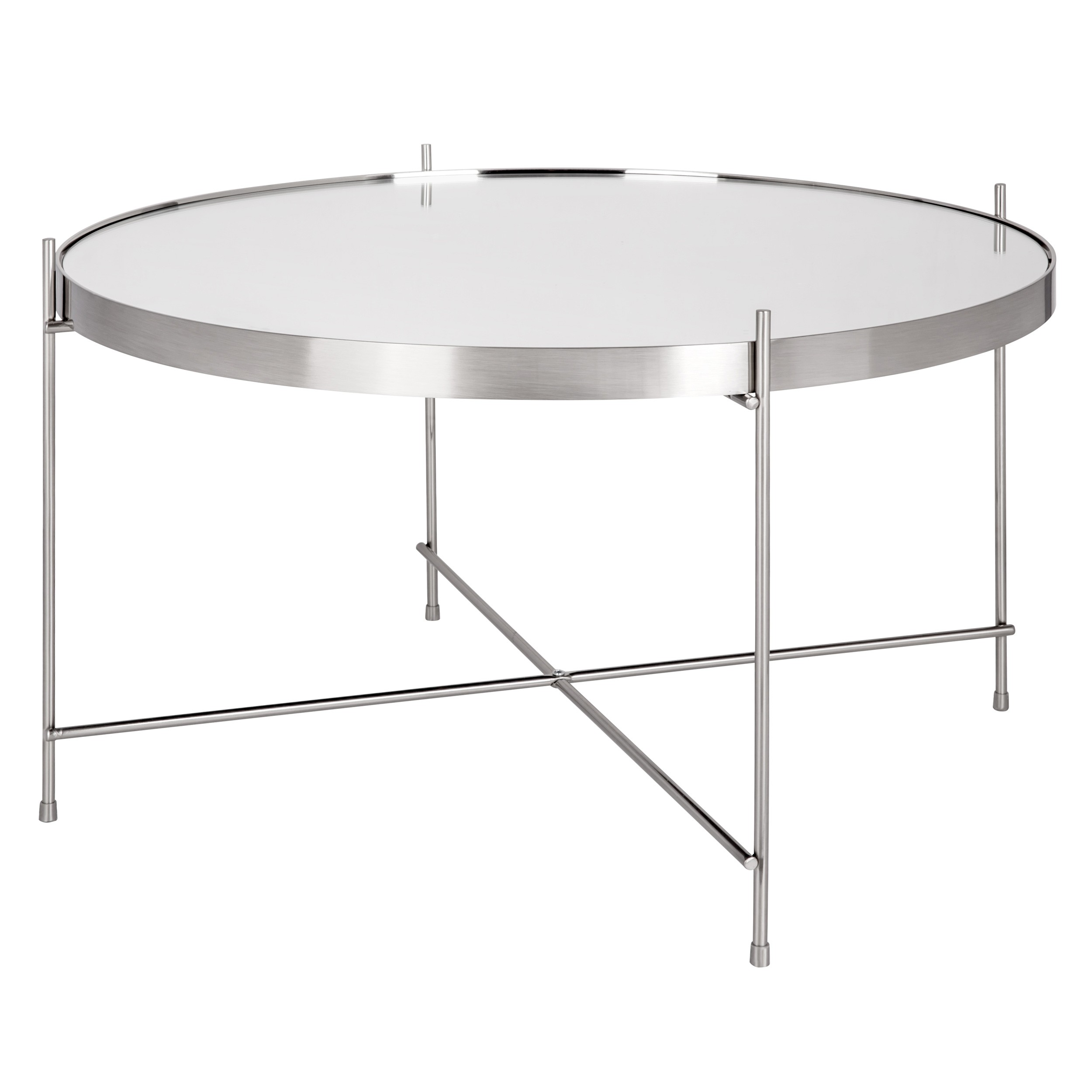 Table basse ronde argent