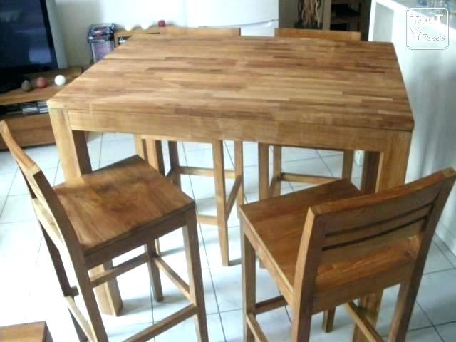 Table cuisine haute avec tabouret