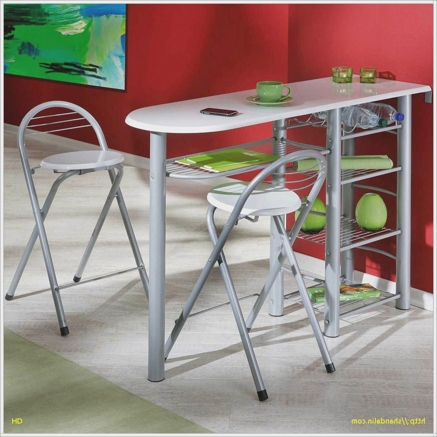 Table de bar cuisine rouge