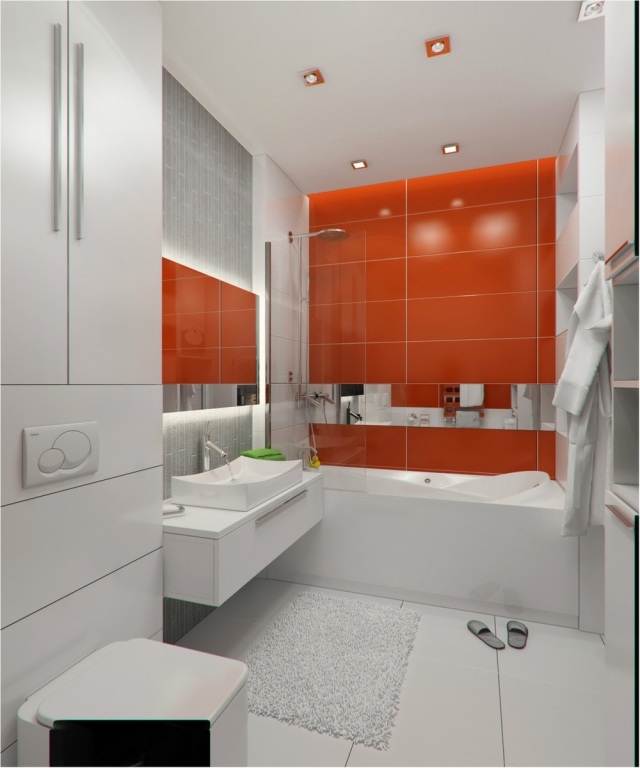 Carrelage blanc orange