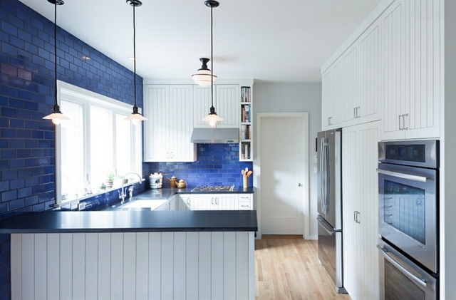 Déco cuisine blanc et bleu