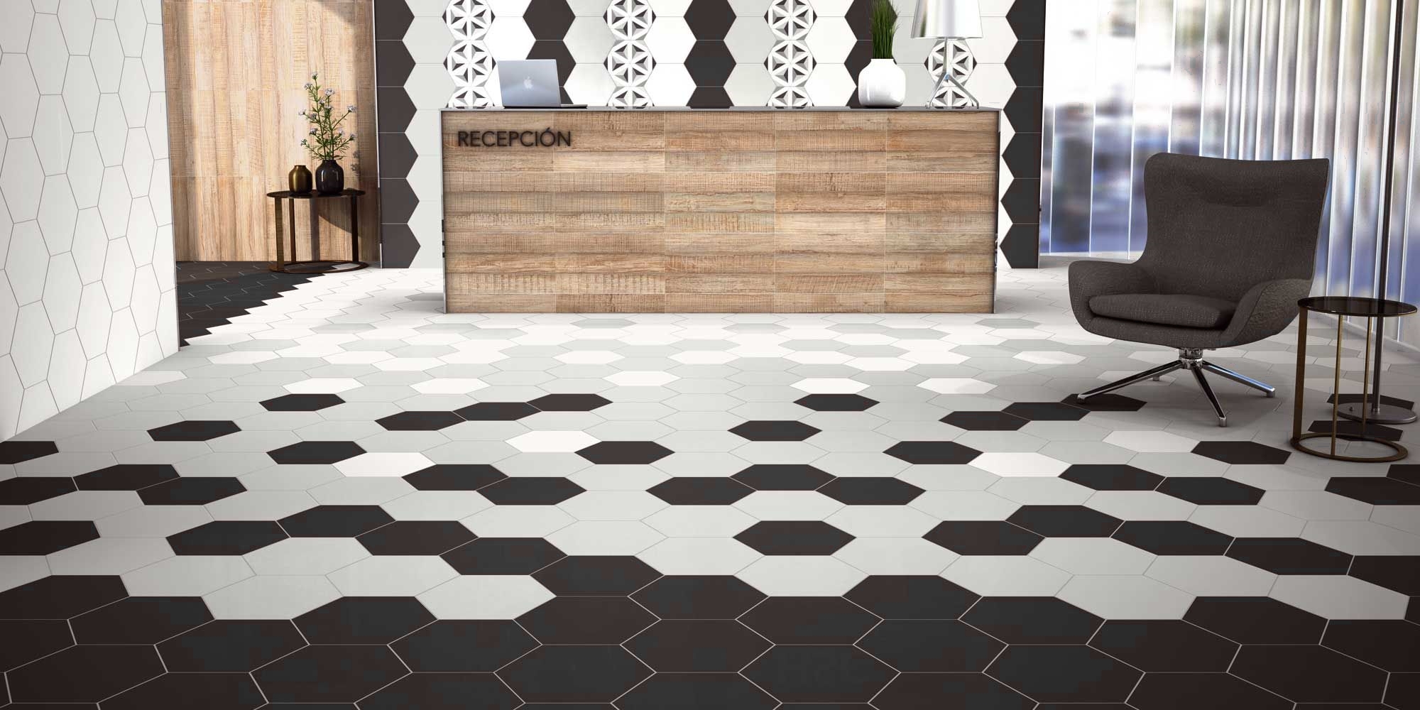 Carrelage blanc tomette