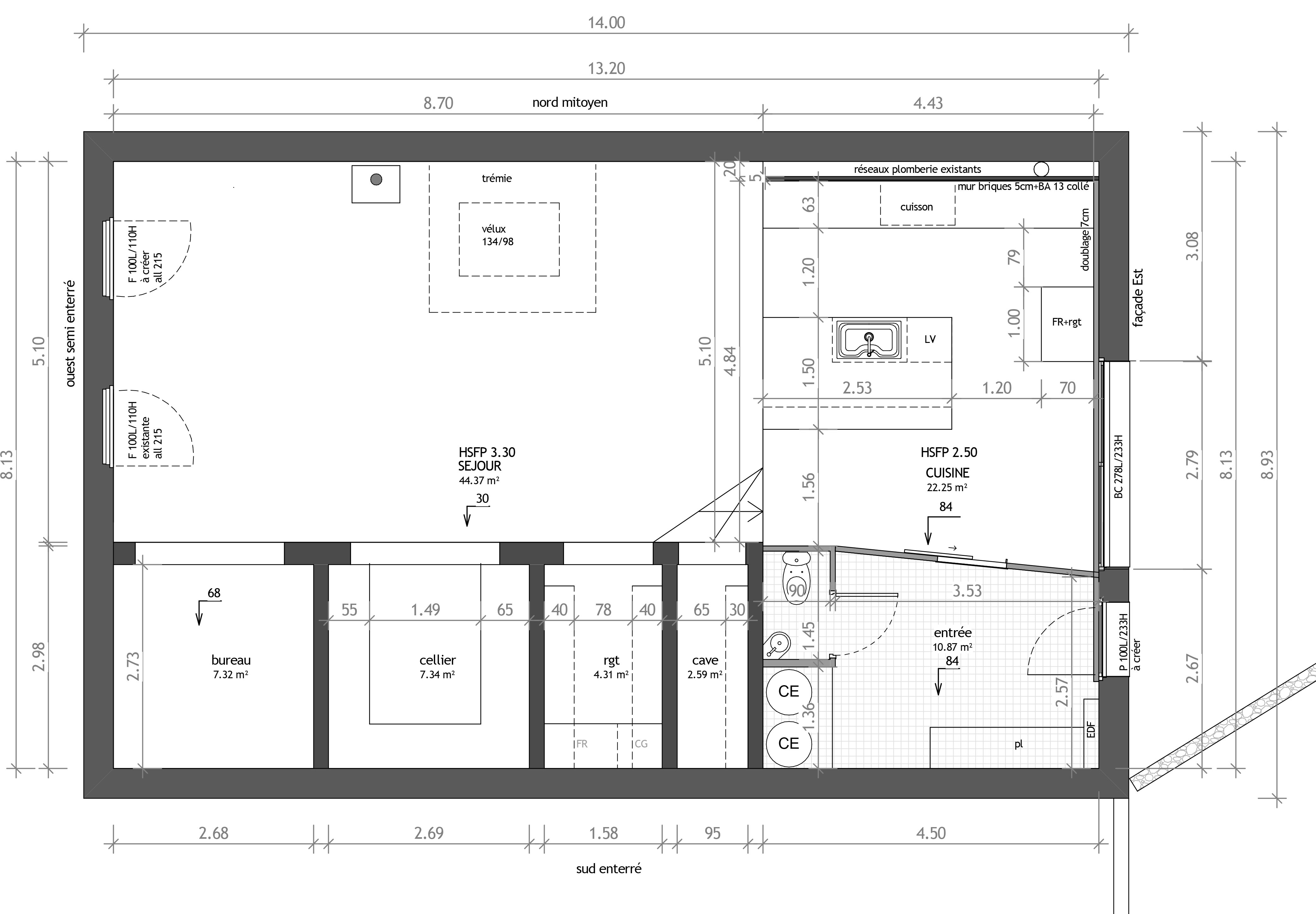 Plan cuisine buanderie