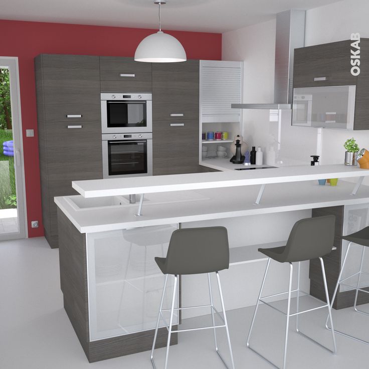 Plan cuisine en u avec ilot