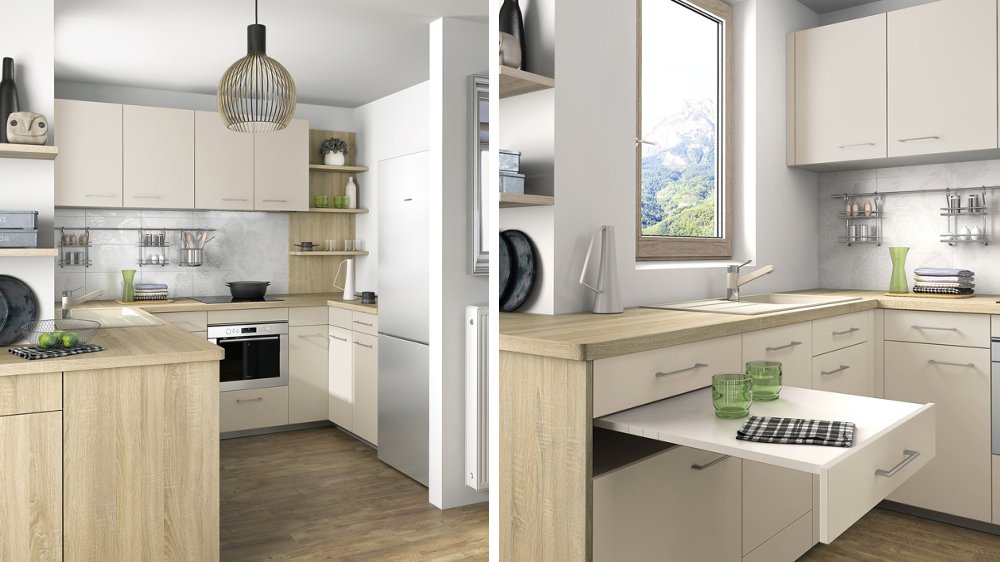 Table cuisine sous plan travail