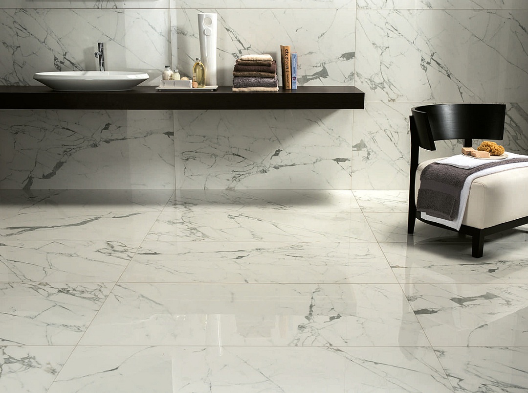Joint carrelage blanc brillant