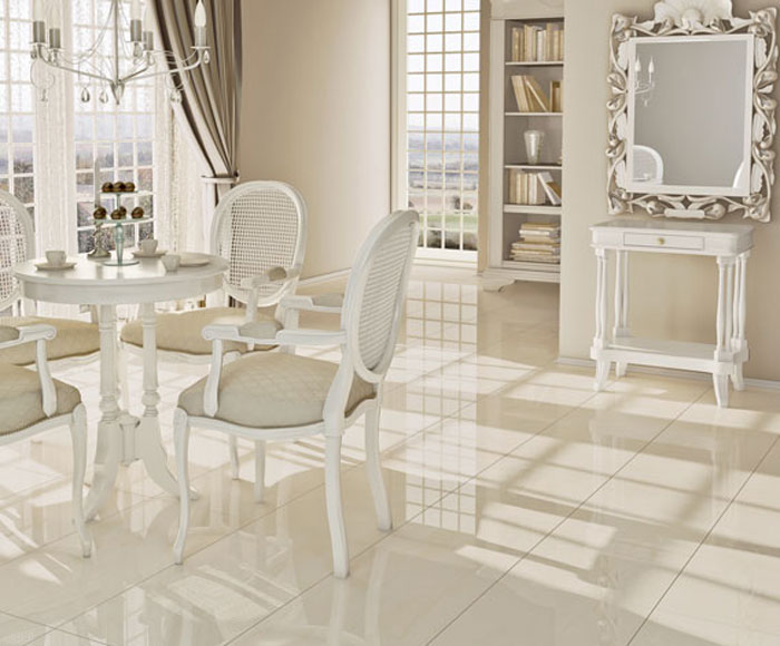 Carrelage brillant sol interieur