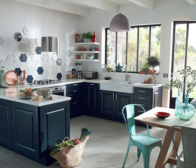 Idee deco cuisine turquoise