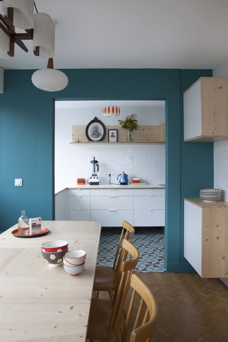 Deco cuisine bleu blanc