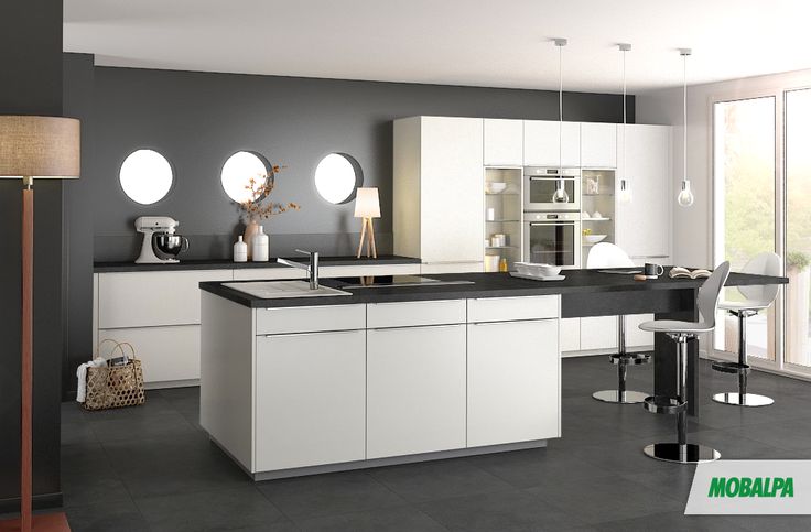 Modele cuisine mur gris