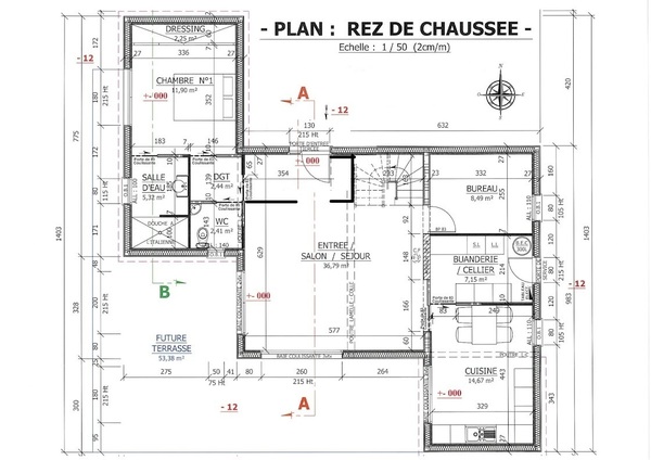 Plan cuisine carré