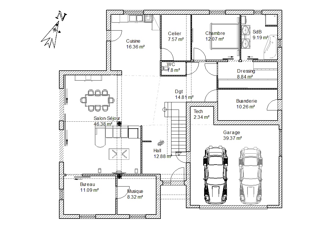 Plan maison arriere cuisine