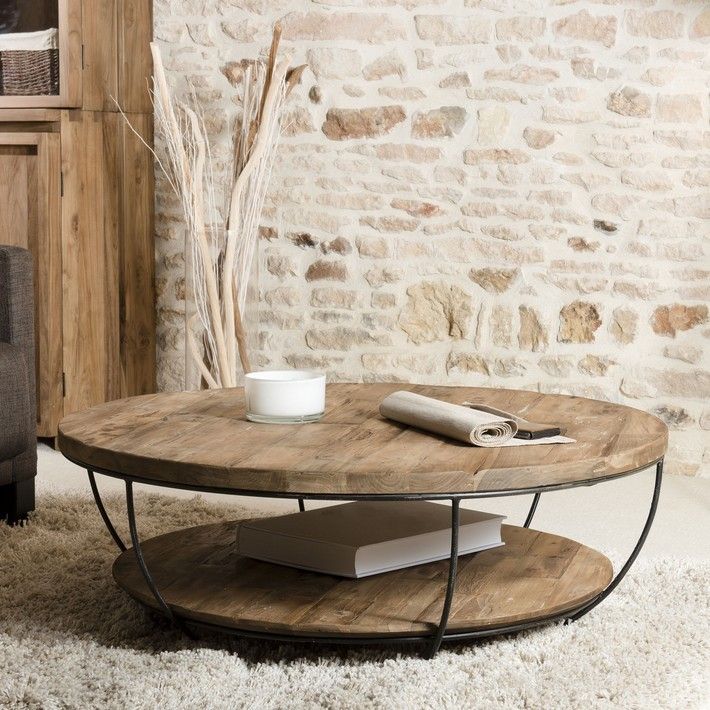 Table basse ronde blanc laqué