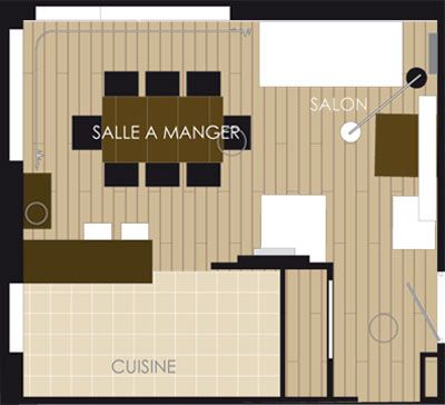 Plan cuisine salle a manger salon