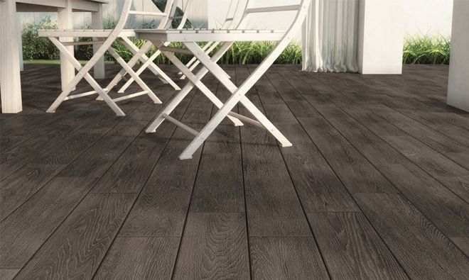 Carrelage imitation parquet jardin