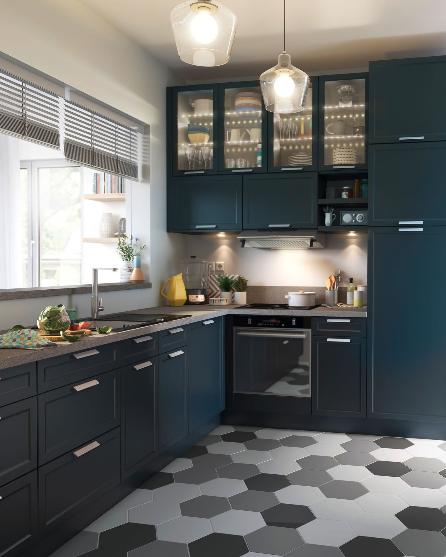 Carrelage anthracite cuisine