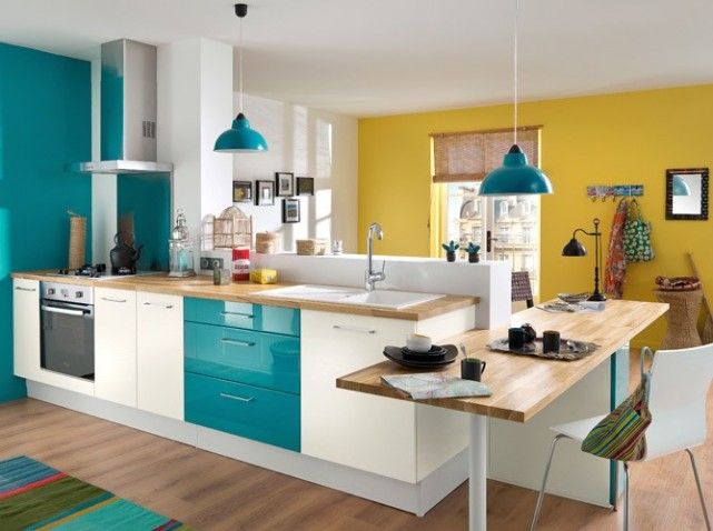 Idée déco cuisine jaune