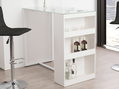 Table haute cuisine avec rangements