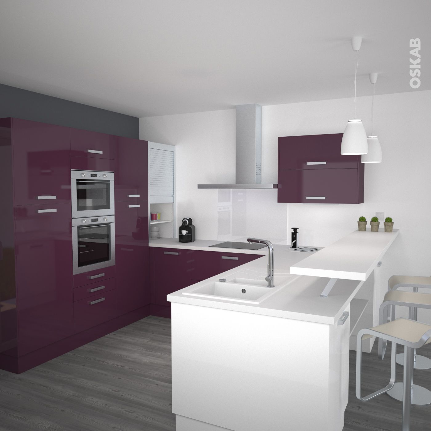 Modele de cuisine avec four encastrable