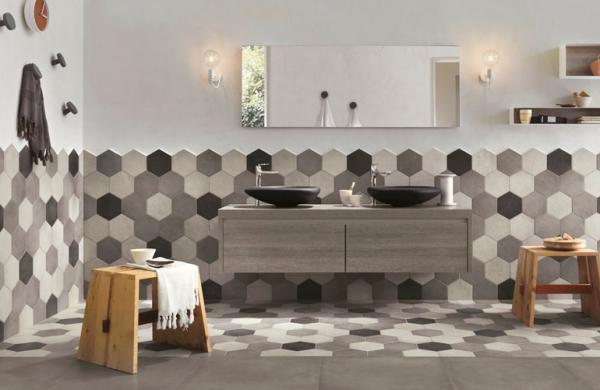 Carrelage hexagonal blanc mural