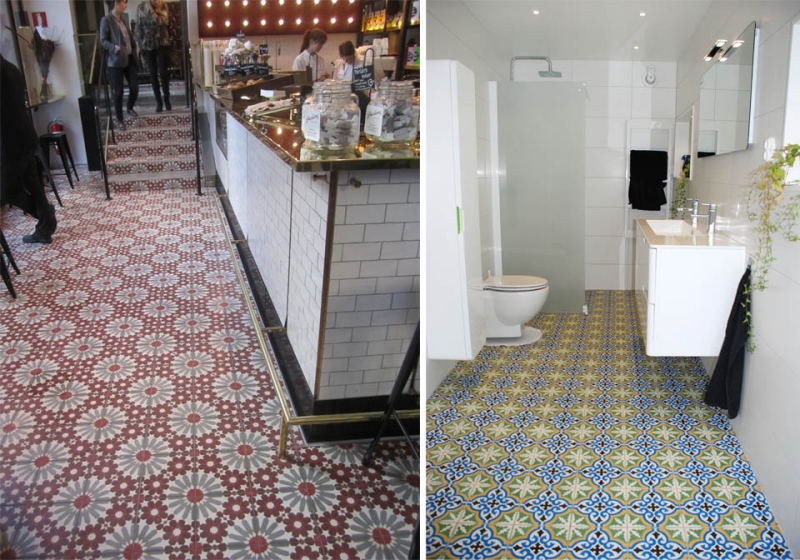 Carrelage salle de bain imitation carreaux de ciment