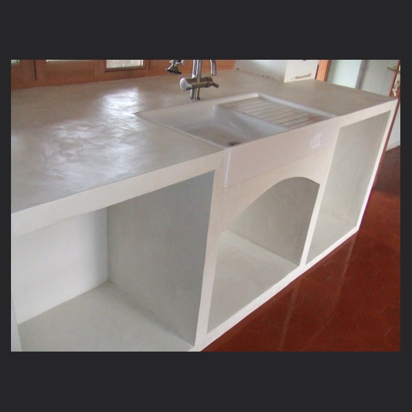 Plan de travail pour cuisine en beton cire