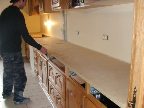 Plan travail cuisine a carreler