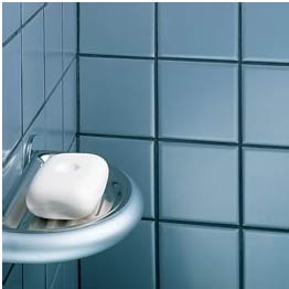 Joint de carrelage bleu turquoise