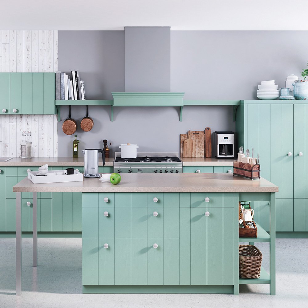 Deco cuisine vert d'eau