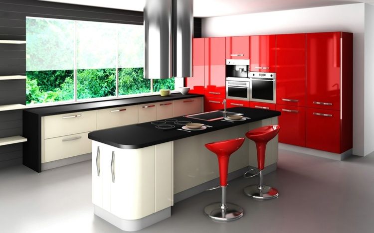 Idee deco pour cuisine rouge