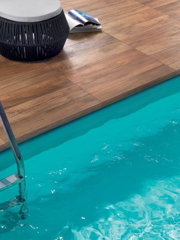Carrelage bois piscine
