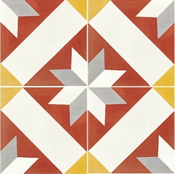 Carrelage imitation carreaux de ciment rouge