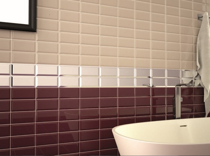 Carrelage metro mauve