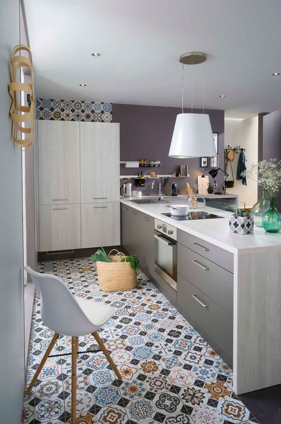 Carrelage cuisine ciment