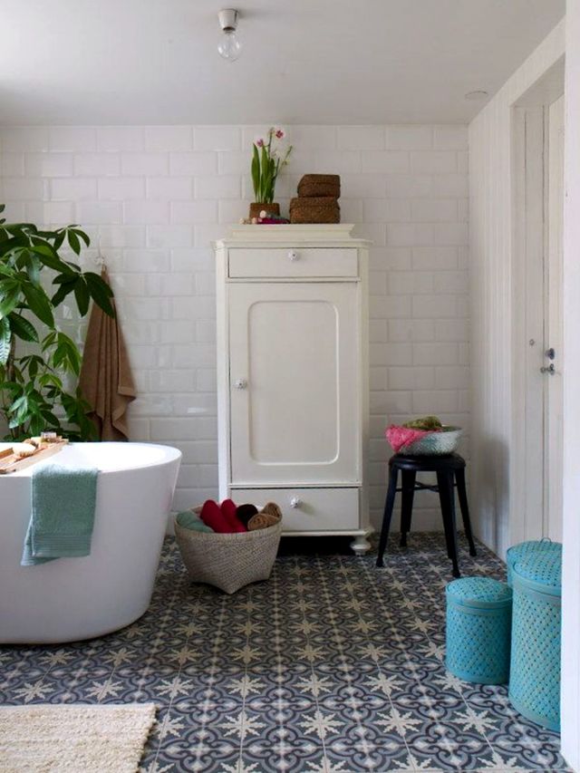 Carrelage imitation carreaux de ciment pour salle de bain
