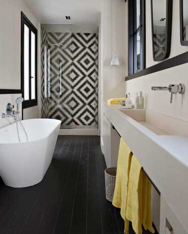 Carrelage blanc graphique
